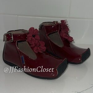 Stylish Burgundy Sandy Pingo Kids Shoes with Floral Accent
